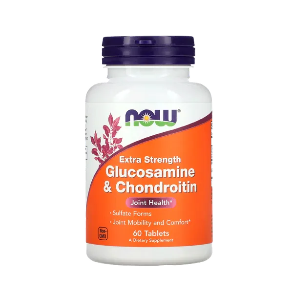 Glucosamine & Condroitina Extra Strength Now Foods 750mg 600mg 60 Cápsulas